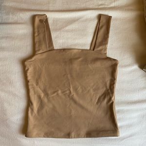 NWOT Abercrombie tan square neck tank top